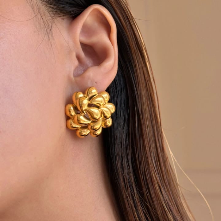 Anti-Tarnish Gold Plated Pattern Statement Tops