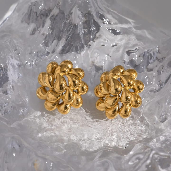 Anti-Tarnish Gold Plated Pattern Statement Tops