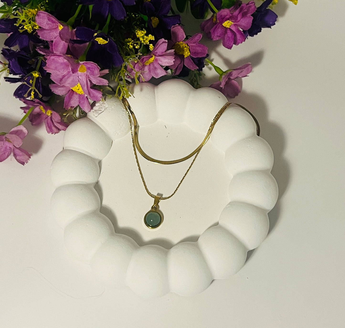 Double layer Jade Demi Fine Necklace