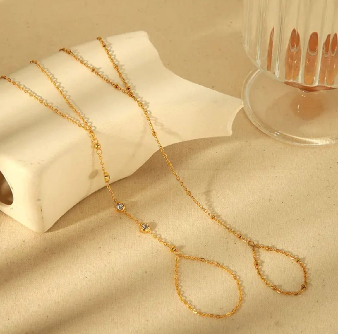 Anti Tarnish Crystal Studded Chunky Bracelet