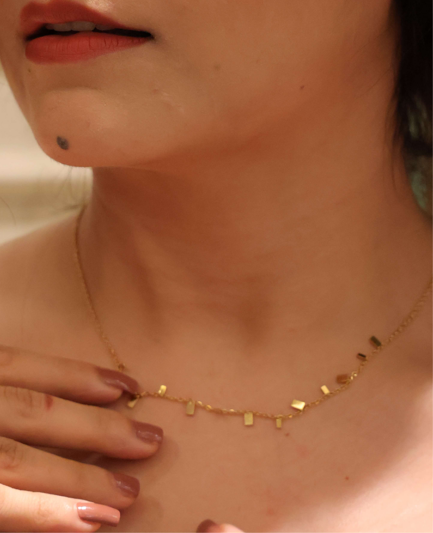 Dainty Beaded Gold-Tone Choker Necklace