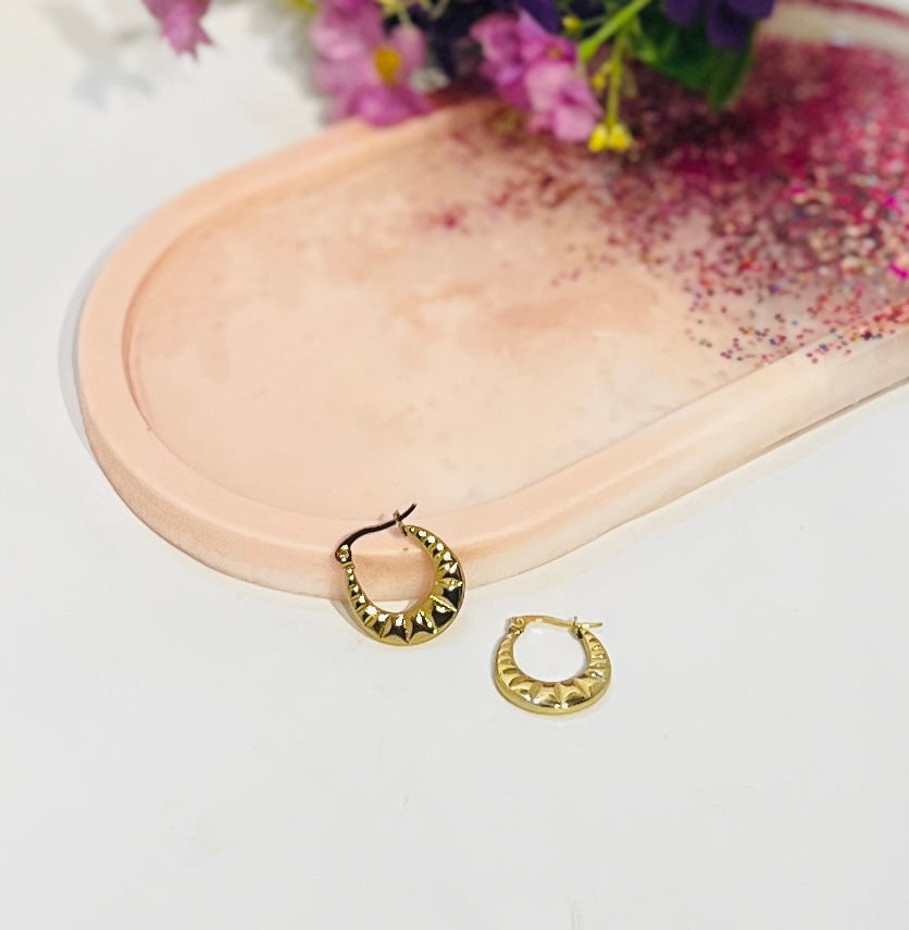 Anti-Tarnish Gold Plated Heart Hoop Earrings