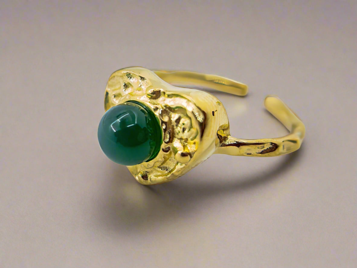 Anti-Tarnish Gold Plated Ajustable Heart Ring