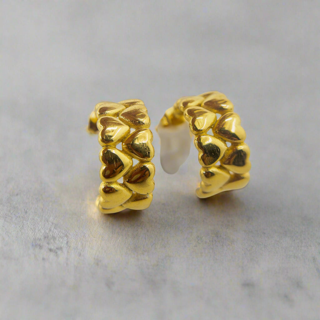 Anti-Tarnish Heart Design Small Hoop Earring