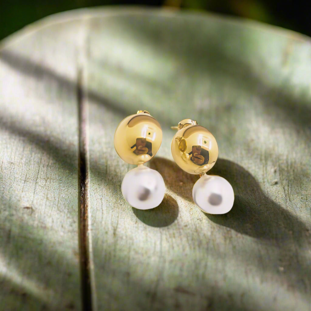 Anti-Tarnish Gold Plated Double Tier Pearl Tops