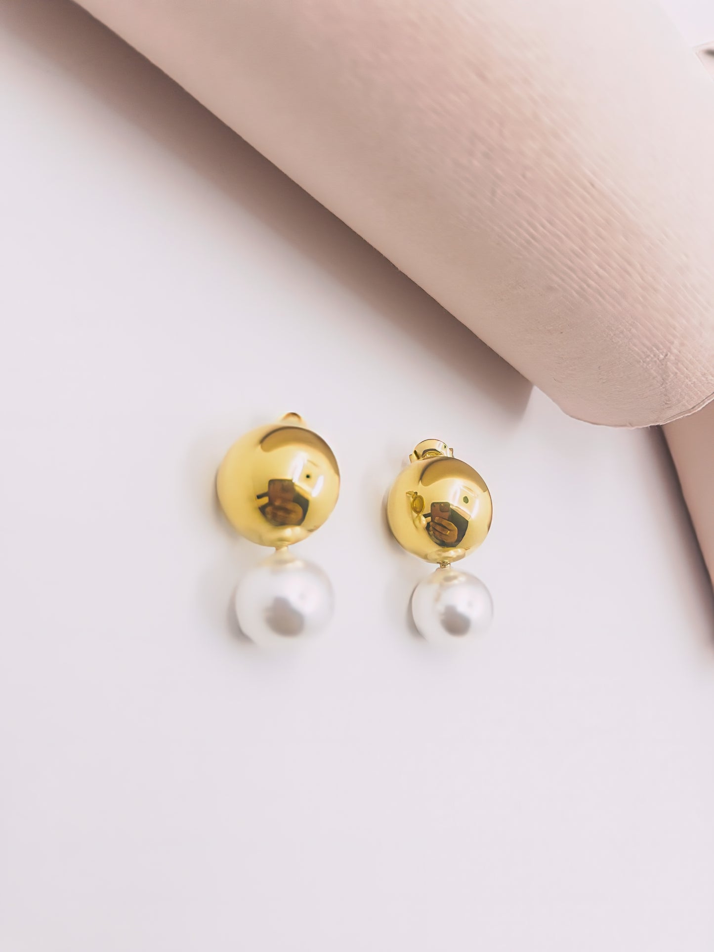 Anti-Tarnish Gold Plated Double Tier Pearl Tops
