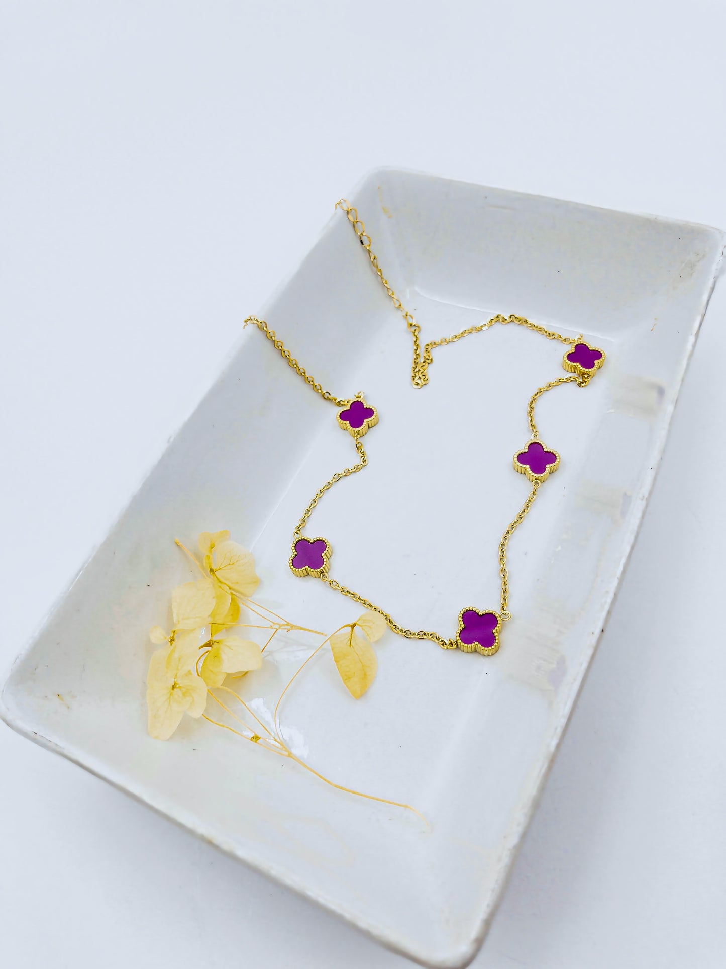 Anti-Tarnish Clover Locket Necklace