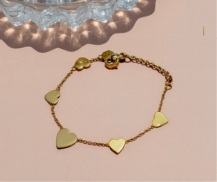 Hears Charm Chain Bracelet