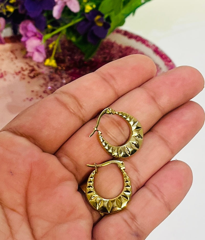Anti-Tarnish Gold Plated Heart Hoop Earrings