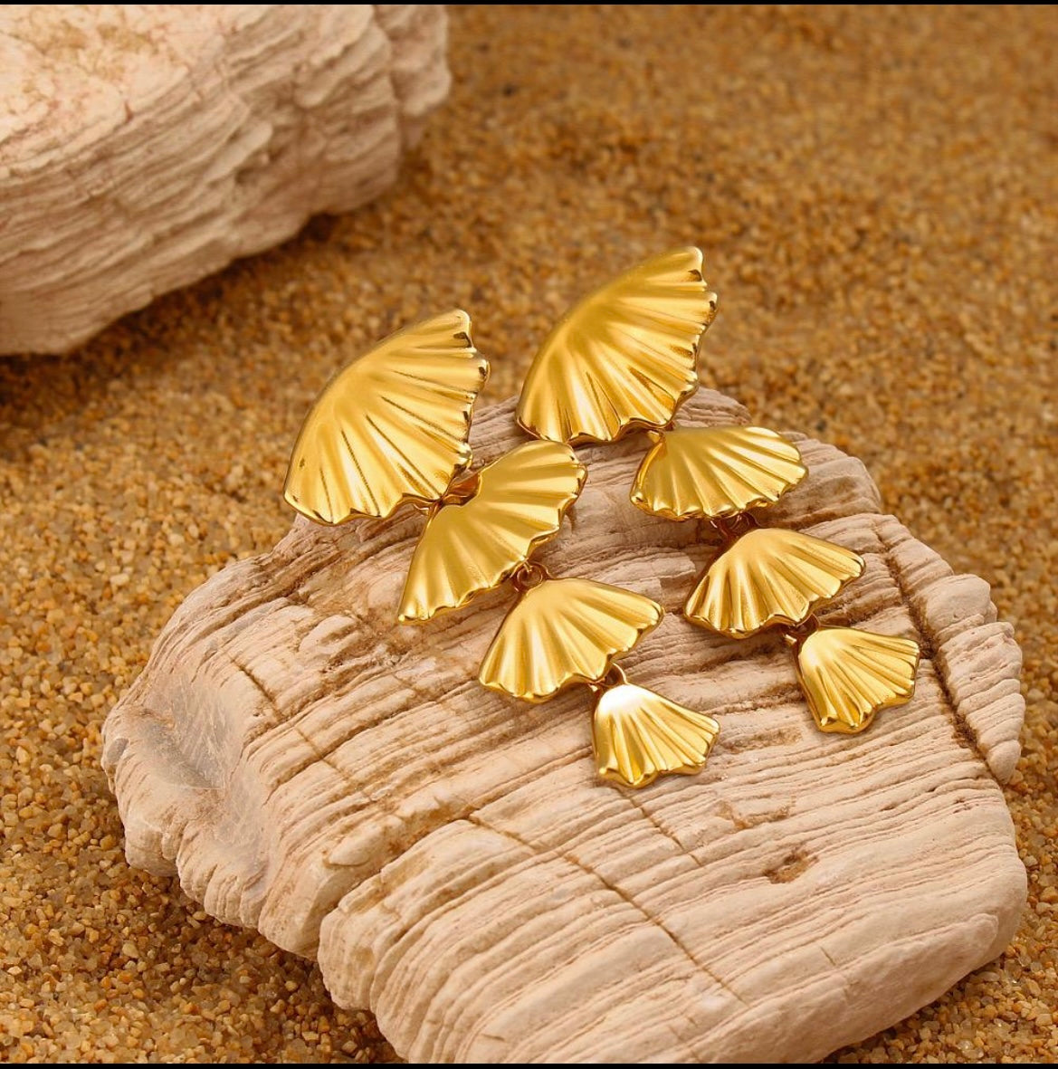 Anti-Tarnish Gold Plated Lightweight Shell Danglers