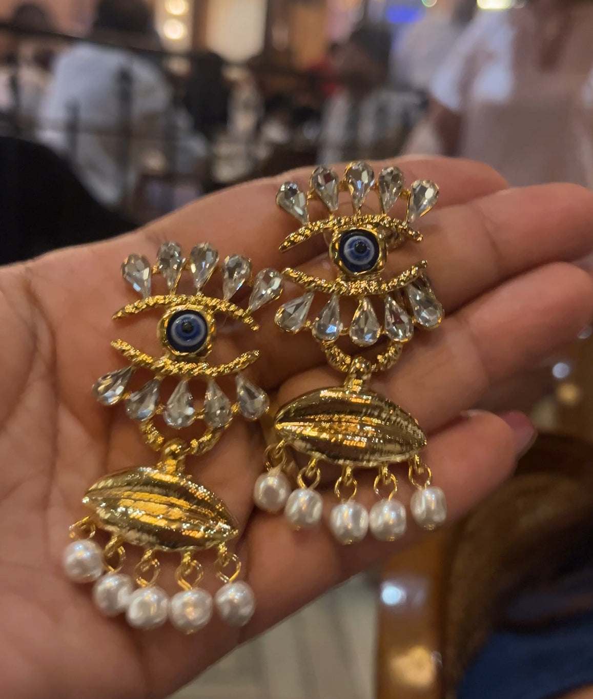 Chunky EvilEye Dangler Earings