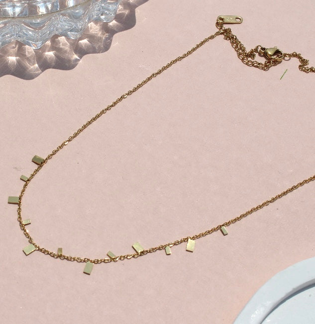 Dainty Beaded Gold-Tone Choker Necklace