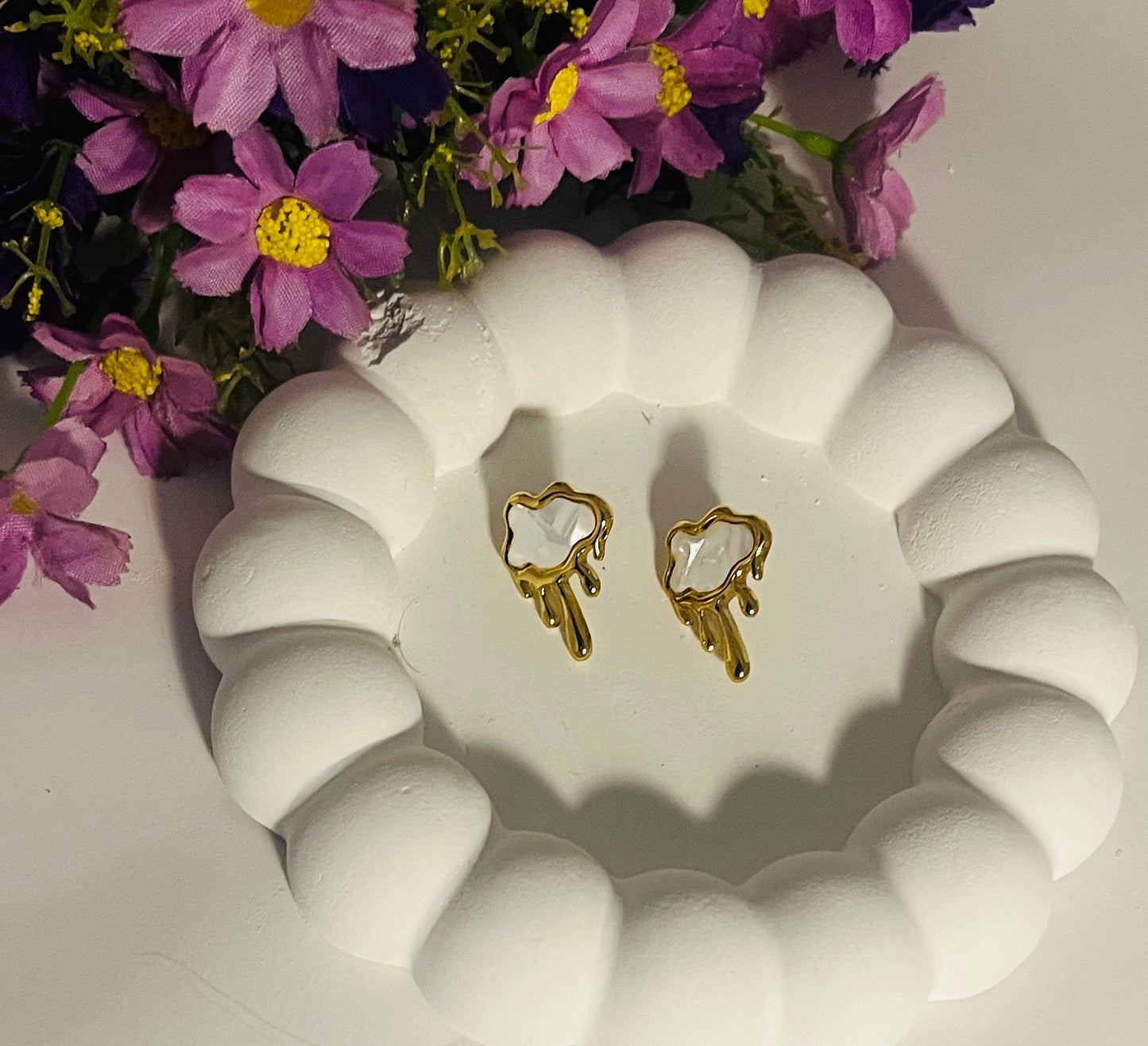 White Cloud Drop Earrings