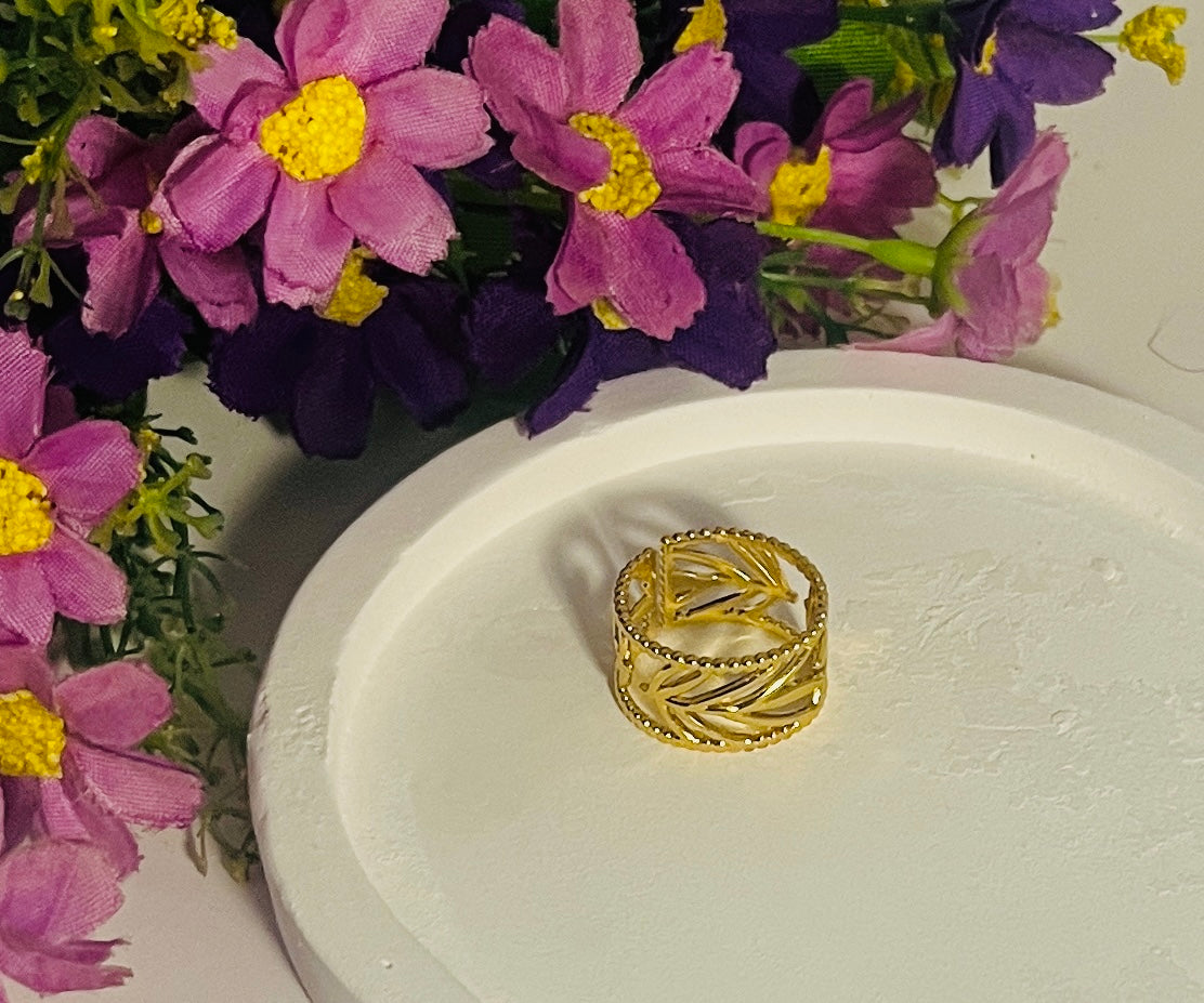 Anti tarnish Adjustable Broad Band Ring