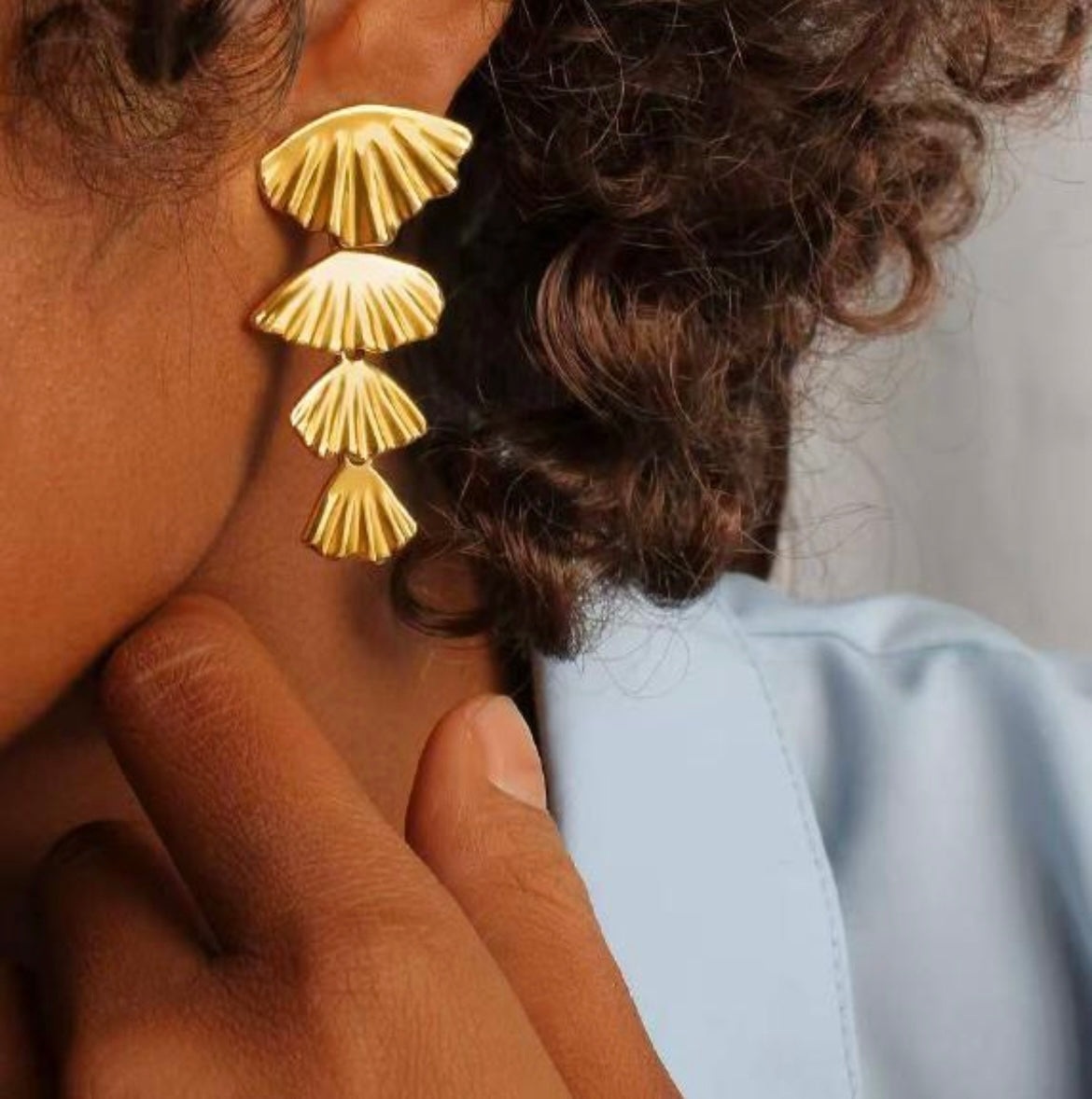 Anti-Tarnish Gold Plated Lightweight Shell Danglers
