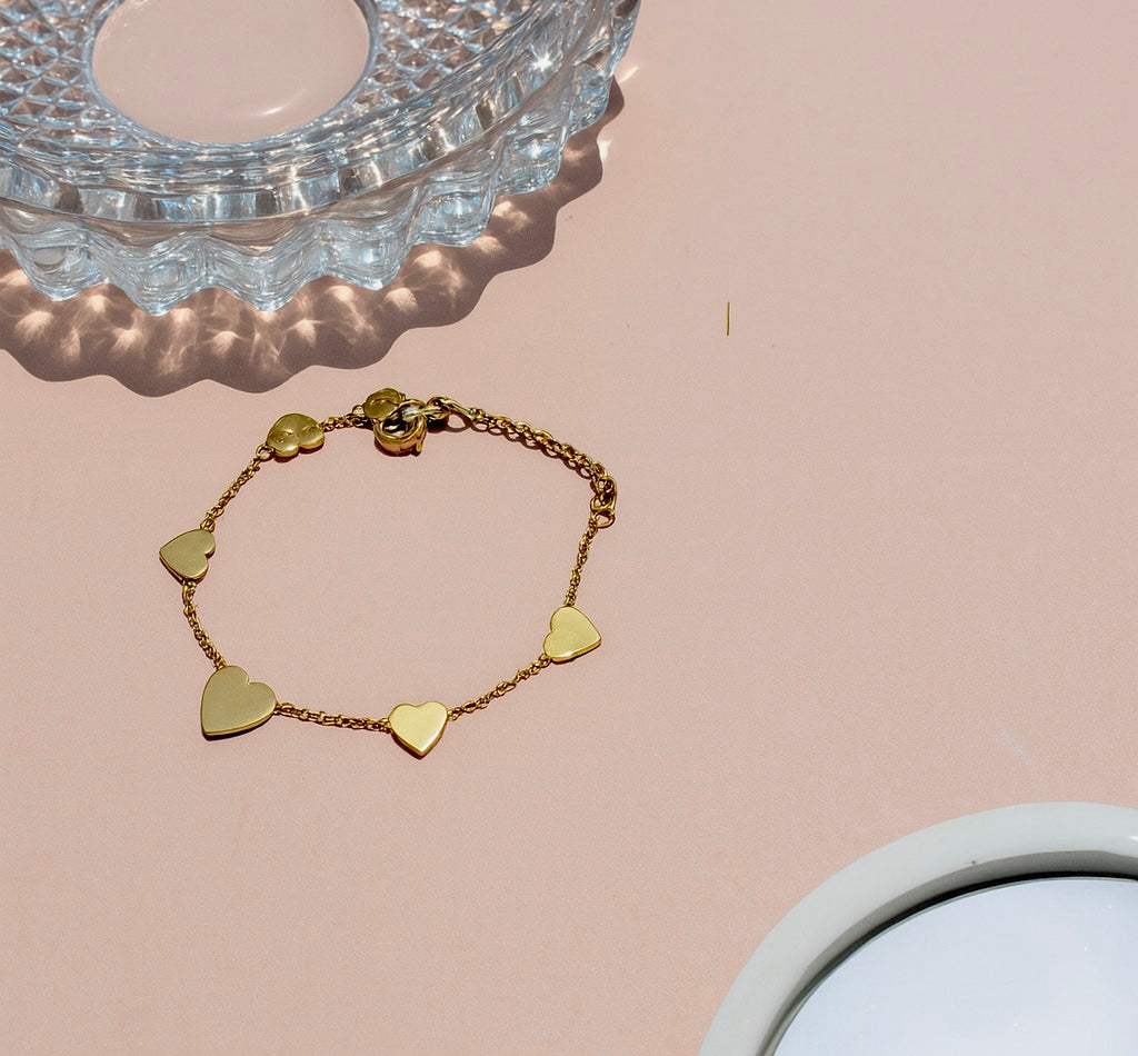 Hears Charm Chain Bracelet