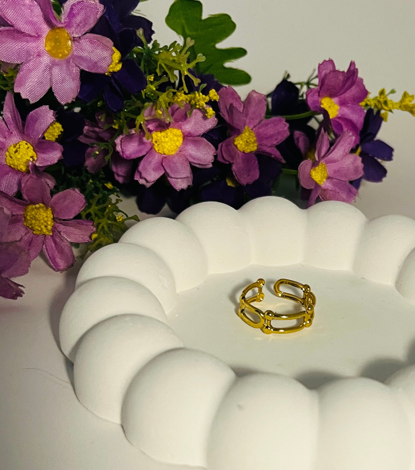 Anti tarnish Adjustable Chain Band Ring