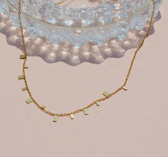 Dainty Beaded Gold-Tone Choker Necklace