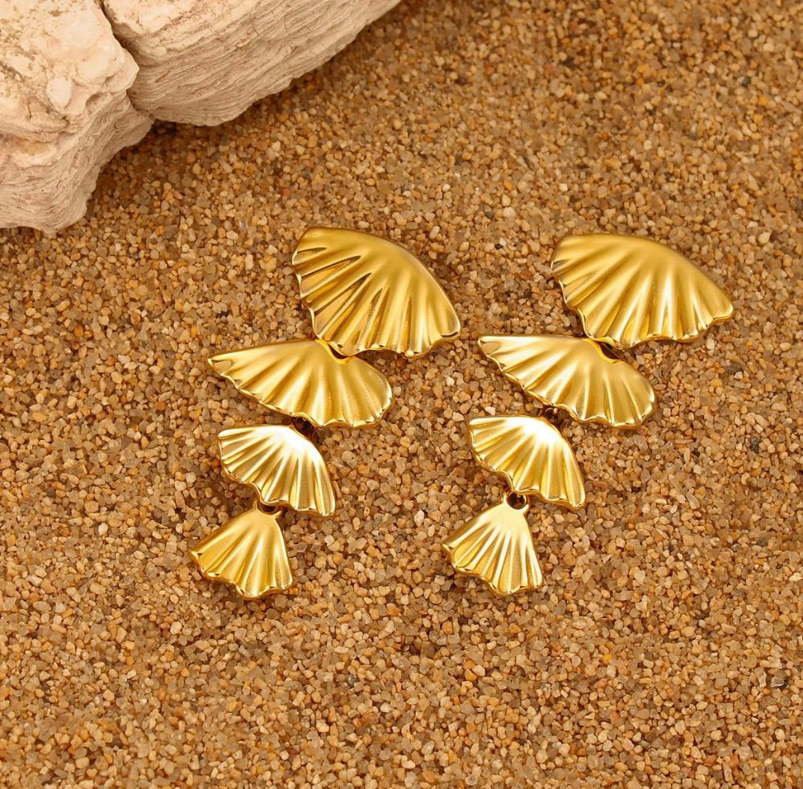 Anti-Tarnish Gold Plated Lightweight Shell Danglers