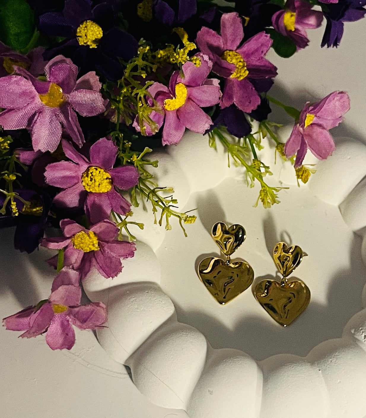 Heart Tier Drop Earrings