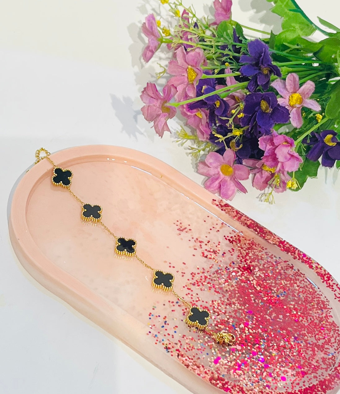 Anti tarnish Black Clover Bracelet