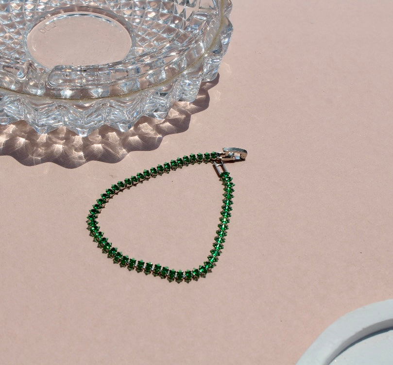 Emerald Square Tennis Bracelet