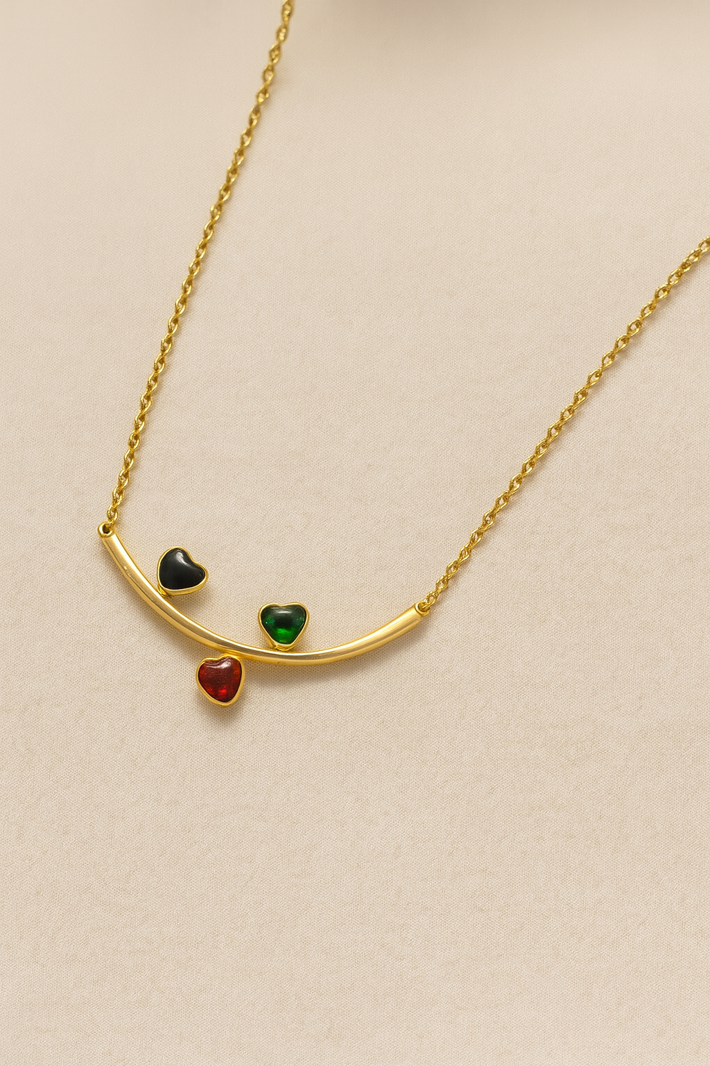 Anti Tarnish Gold Plated Necklace with Unique Heart Design