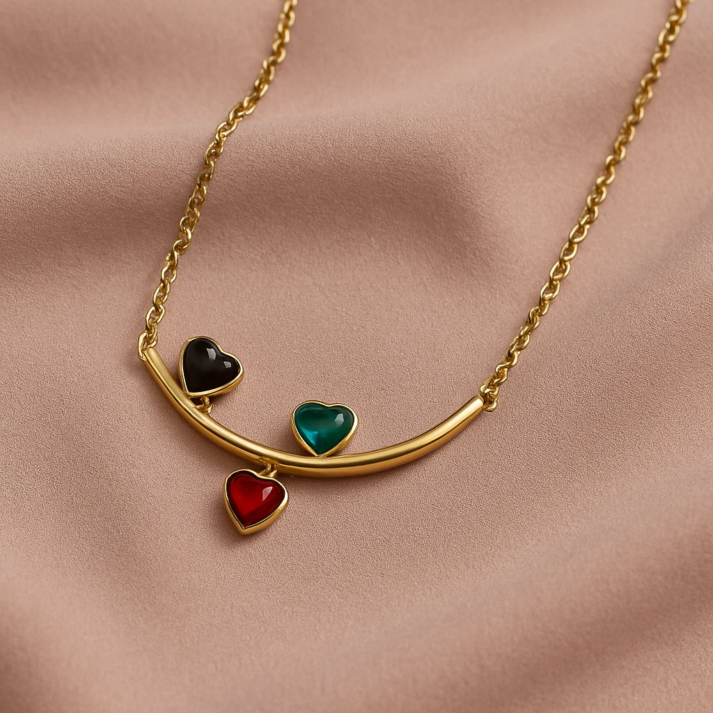 Anti Tarnish Gold Plated Necklace with Unique Heart Design