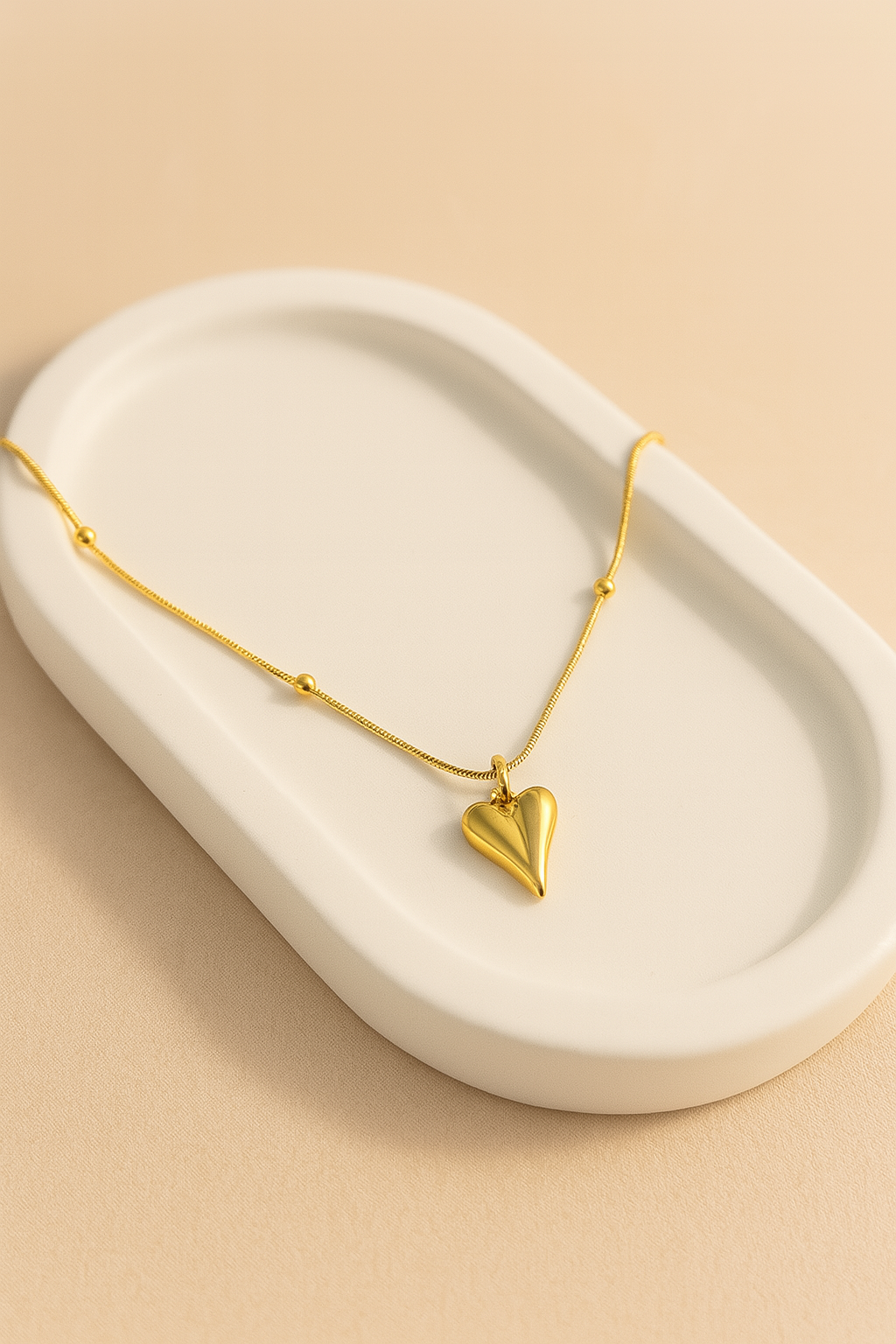 Anti Tarnish Gold Plated Necklace with Heart Pendant