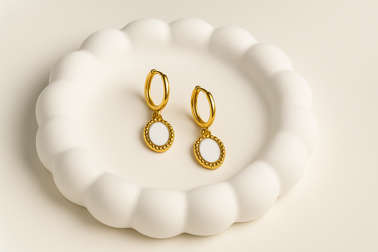 Anti Tarnish white Hoop Dangler