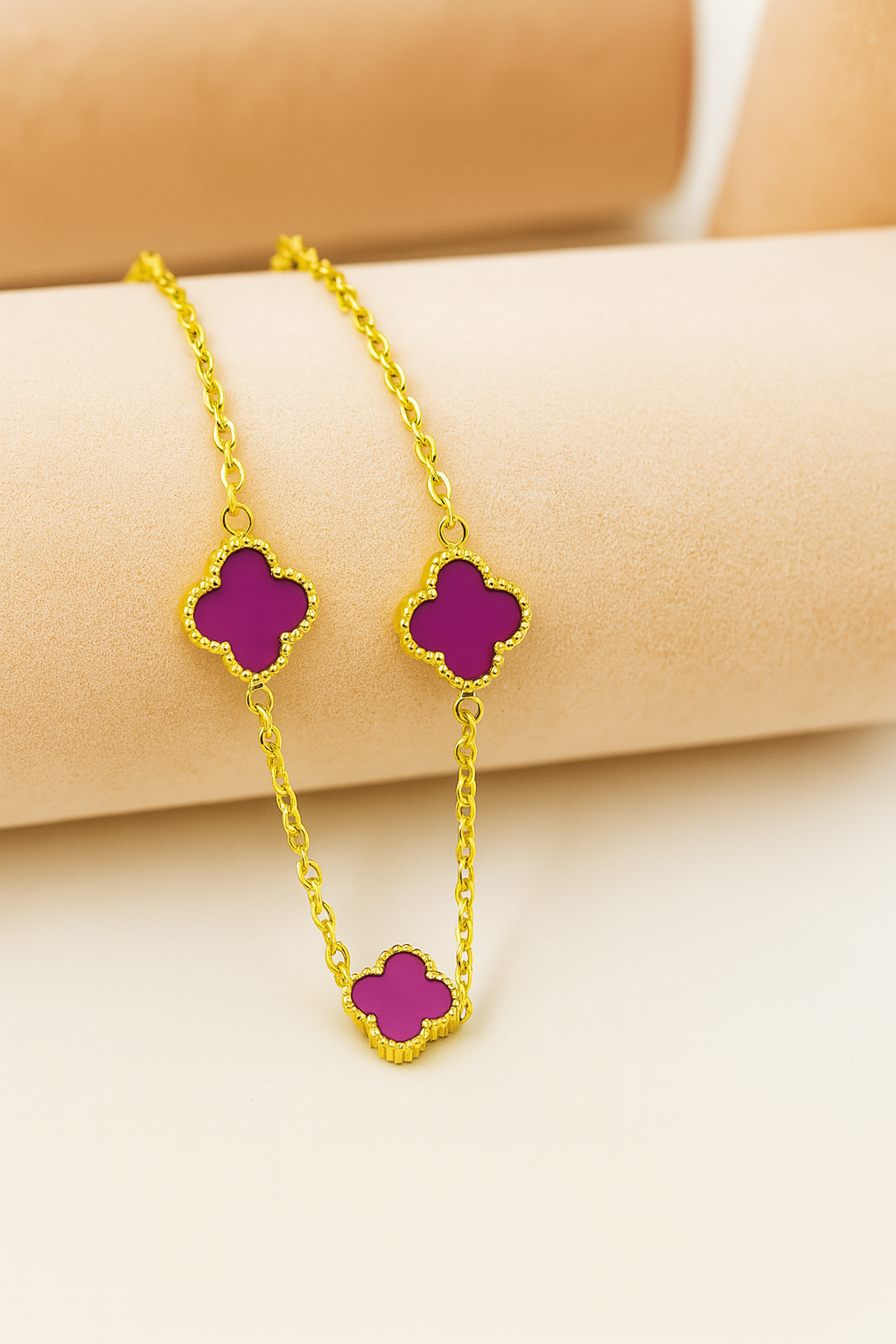 Anti-Tarnish Clover Locket Necklace