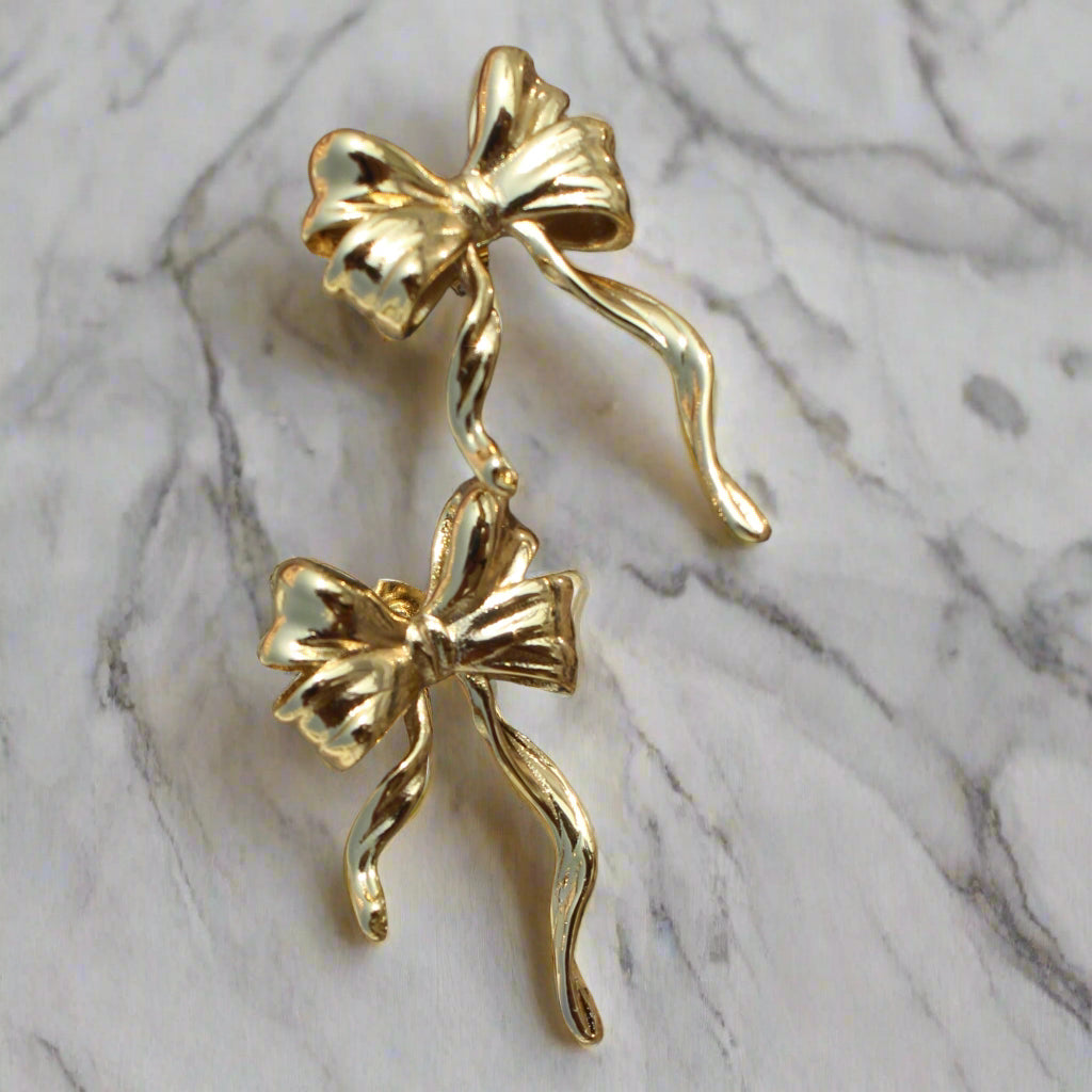 Anti-Tarnish Gold Plated Bow Tops