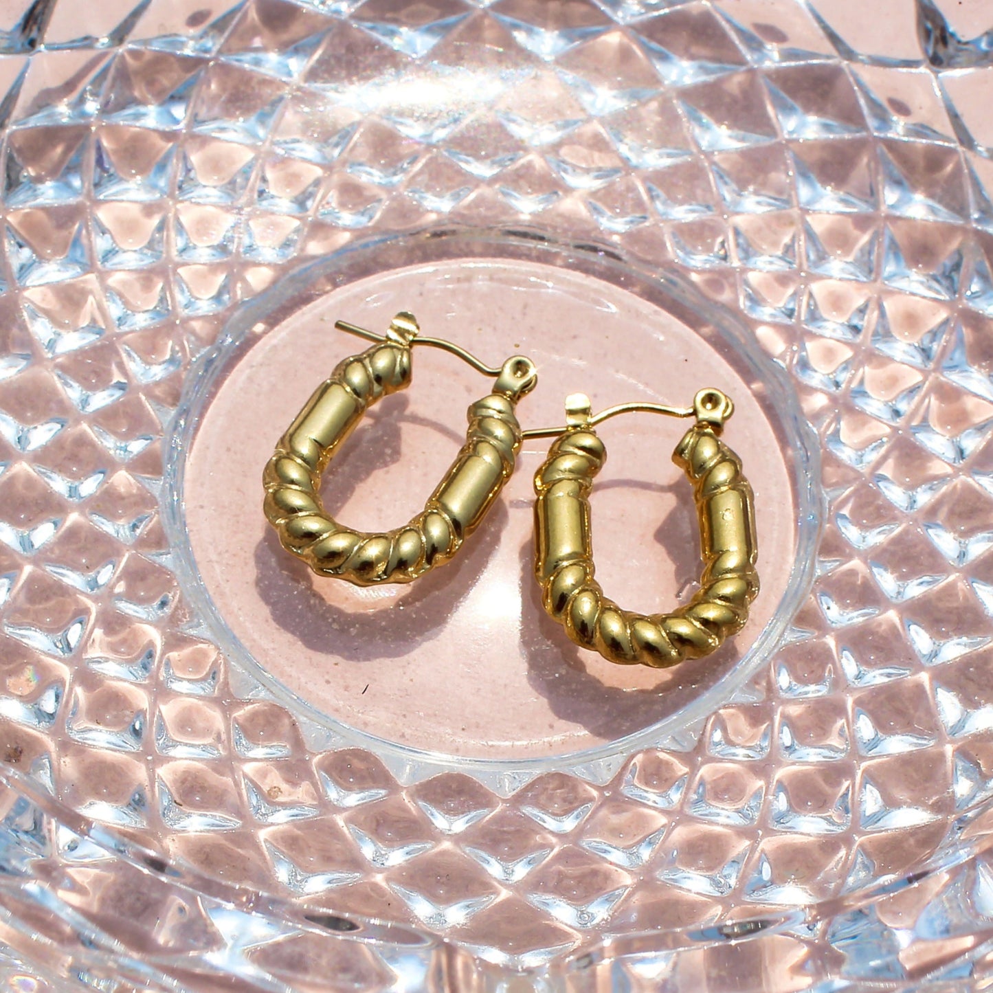 Anti-Tarnish Gold Plated U Shaped Hoop Earrings
