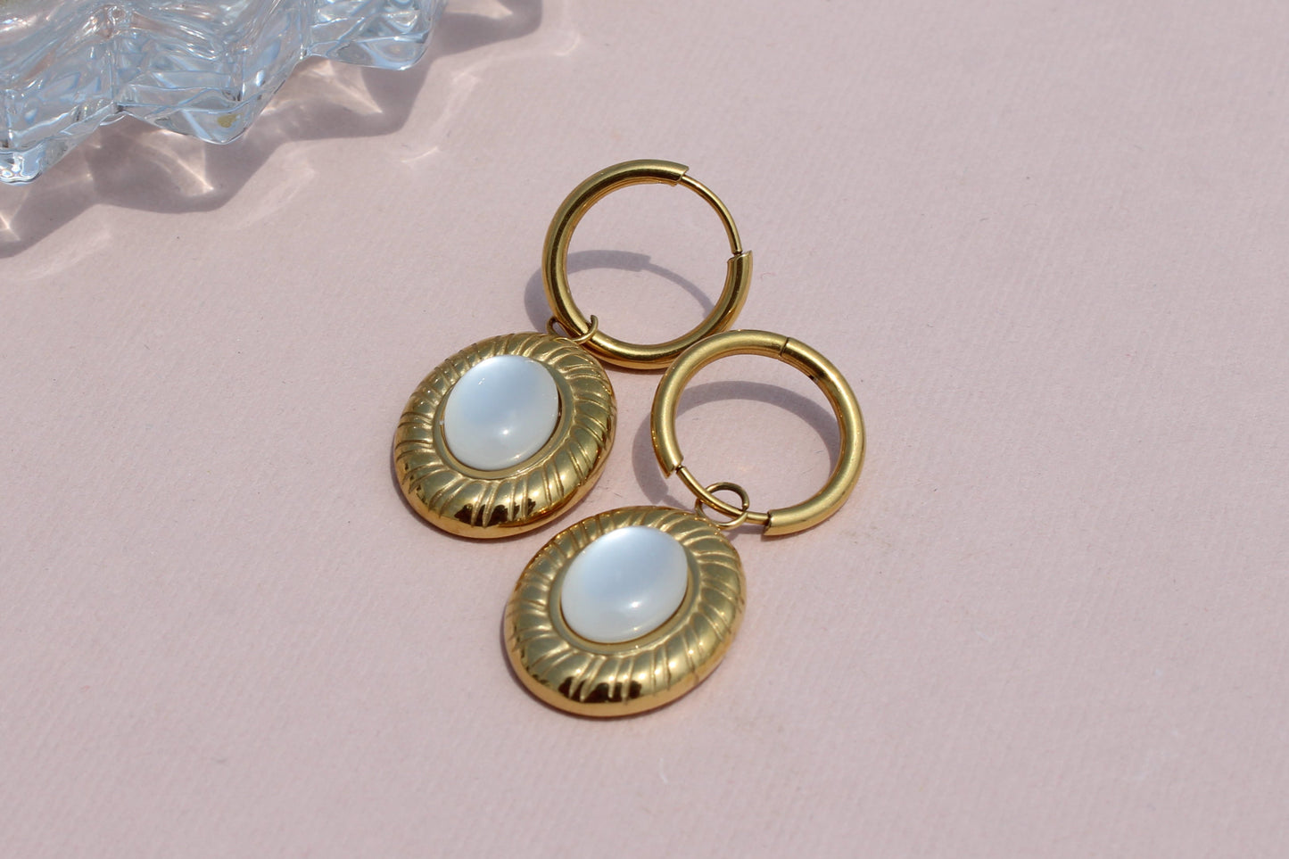 Anti-Tarnish Gold Plated Moon Shape Danglers