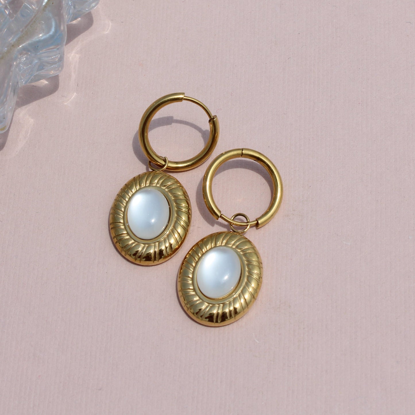 Anti-Tarnish Gold Plated Moon Shape Danglers