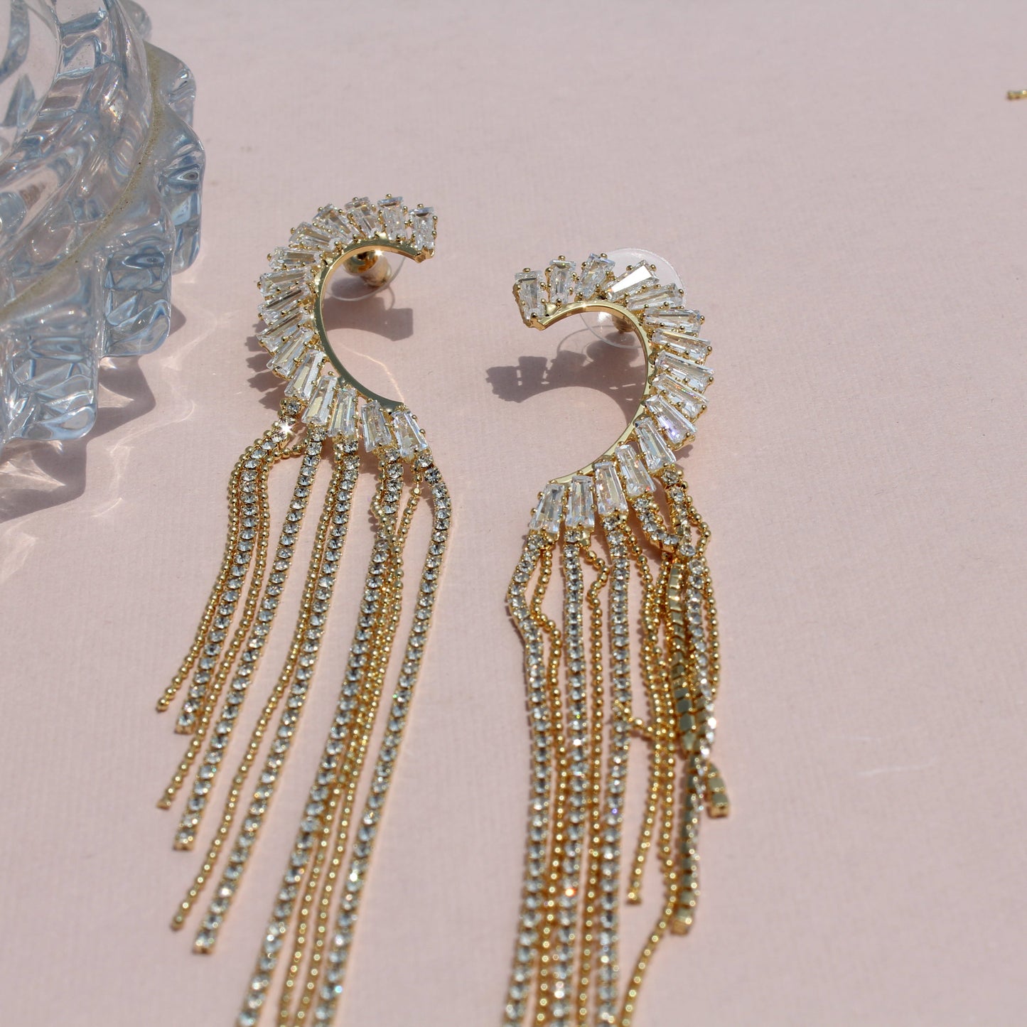 Anti-Tarnish Gold Plated Crystal Danglers