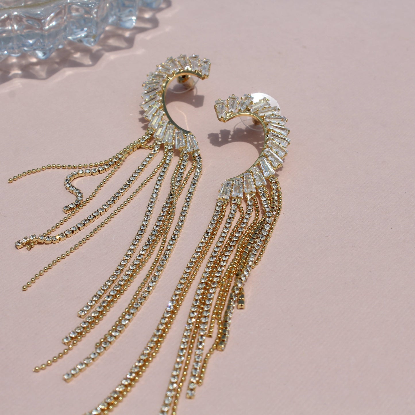 Anti-Tarnish Gold Plated Crystal Danglers
