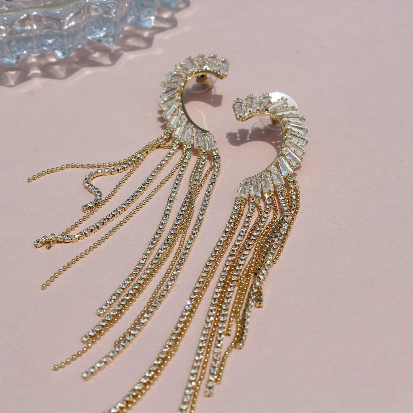 Anti-Tarnish Gold Plated Crystal Danglers