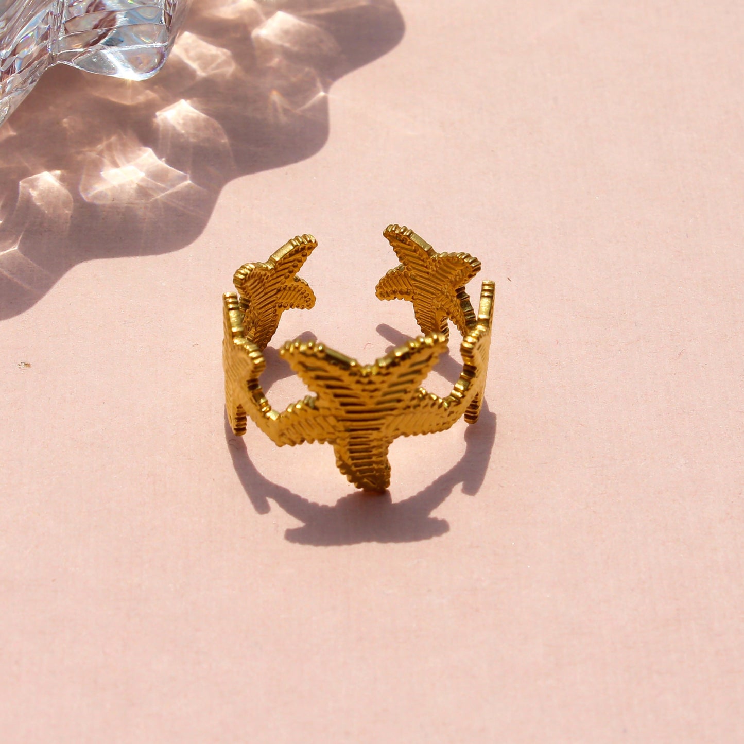 Anti-Tarnish Gold Plated Adjustable Starfish Band