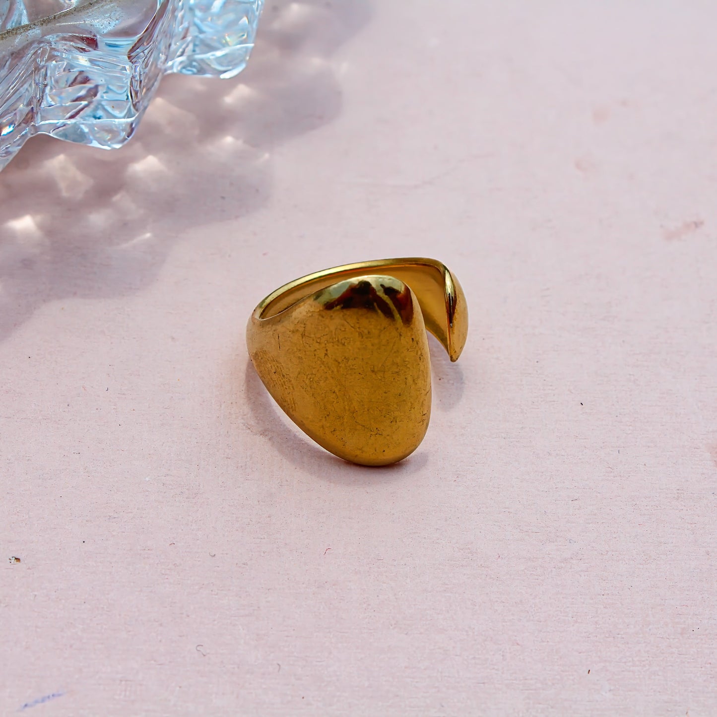 Anti-Tarnish Gold Plated Adjustable Band Ring Big