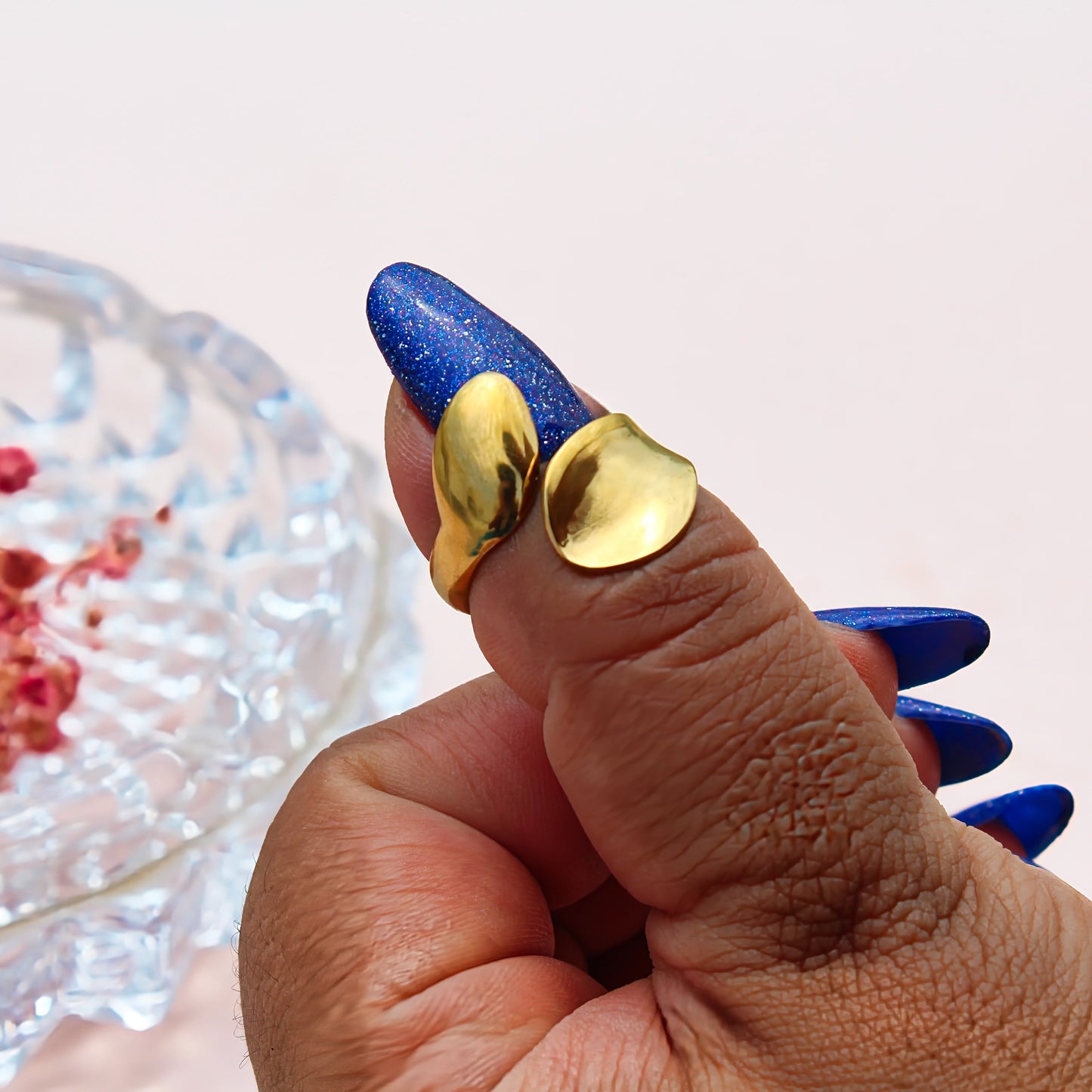 Anti-Tarnish Gold Plated Adjustable Band Ring - Lilly