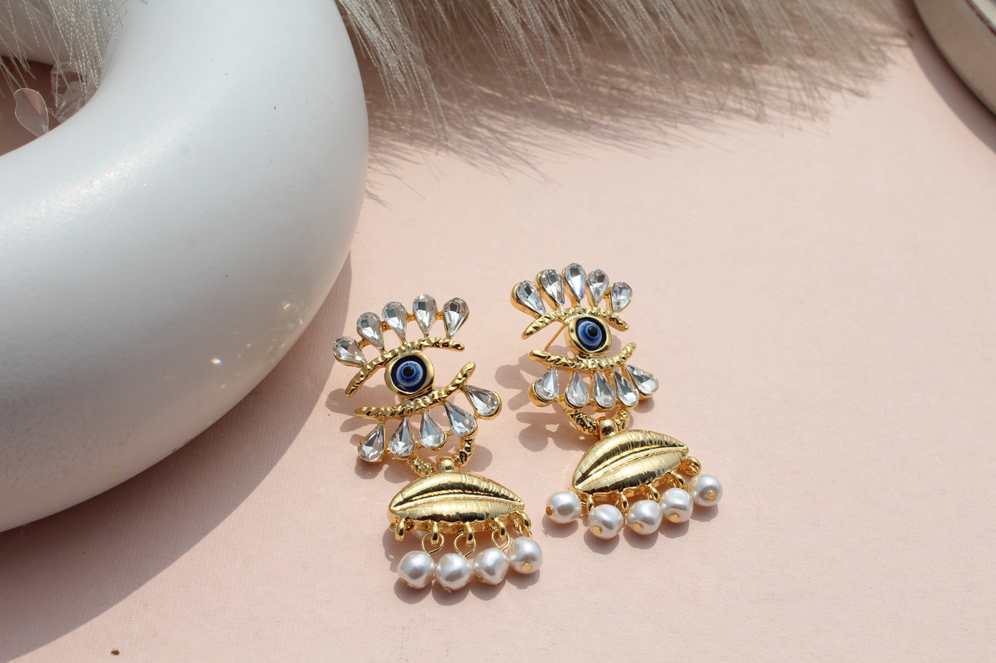 Chunky EvilEye Dangler Earings