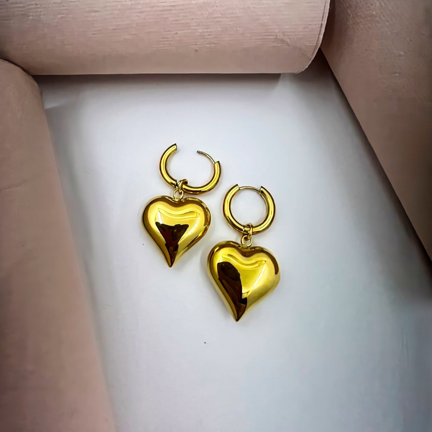 Anti-Tarnish Gold Plated Premium Heart Design Danglers