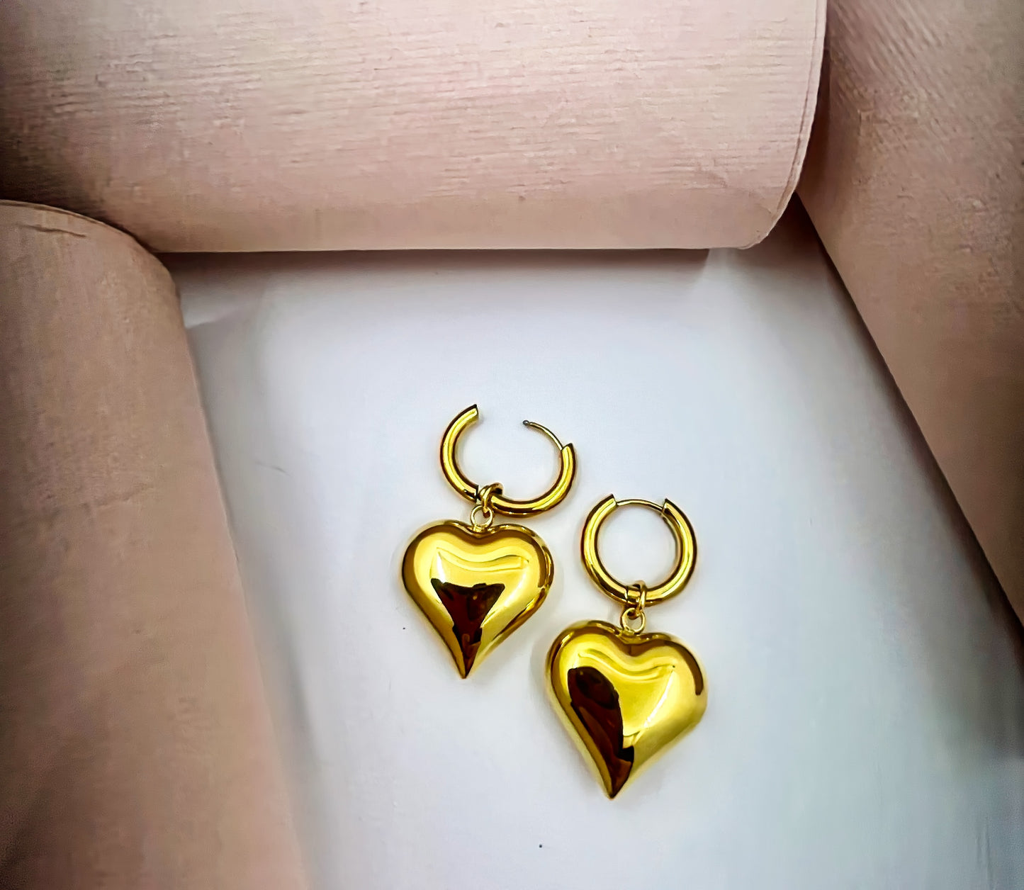 Anti-Tarnish Gold Plated Premium Heart Design Danglers
