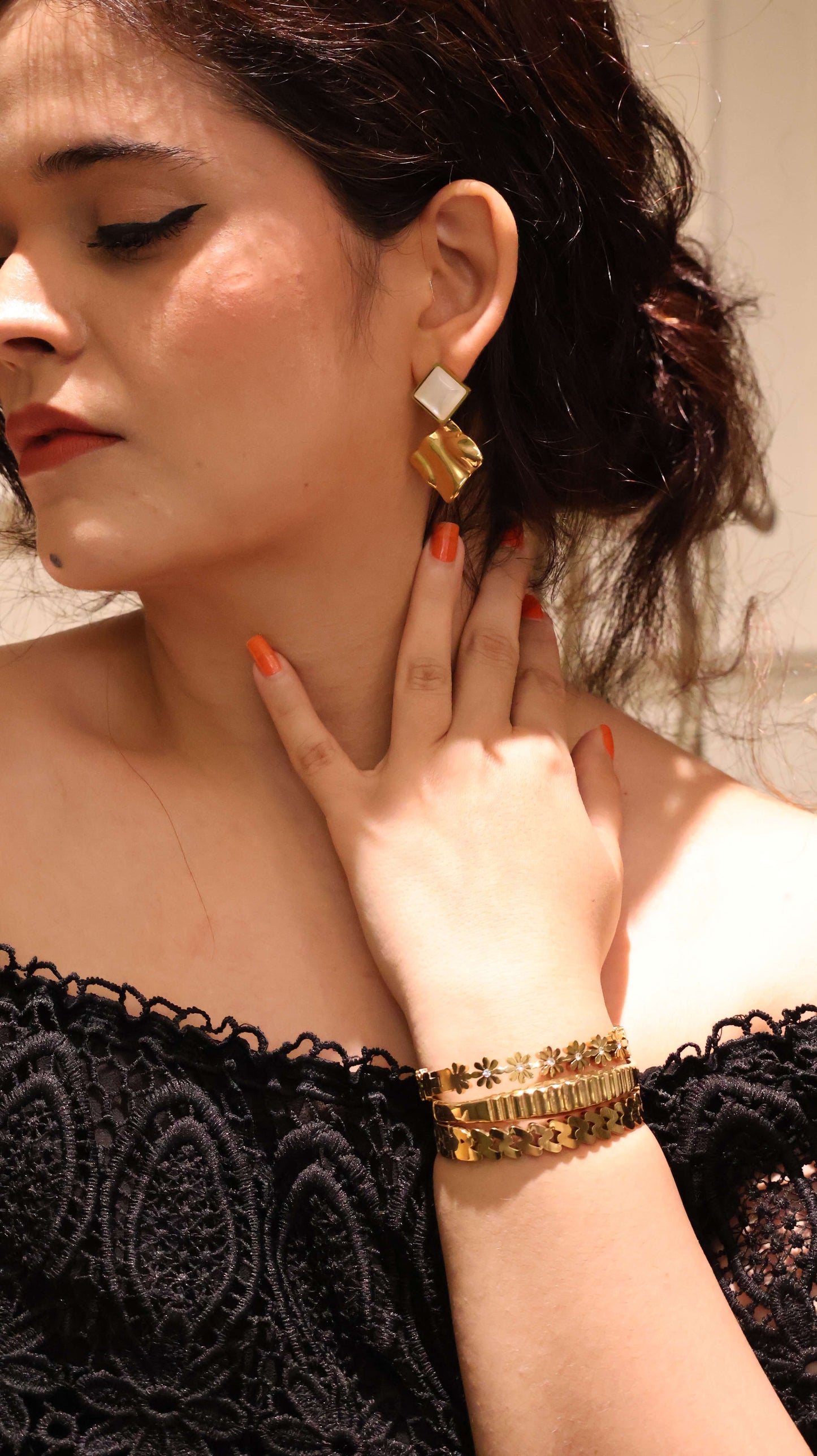 Luxe Layered Geometry Earrings
