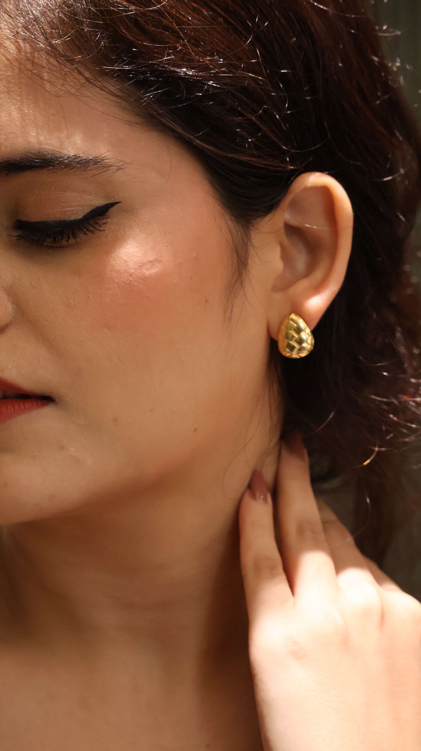 Textured Drop Dome Earrings