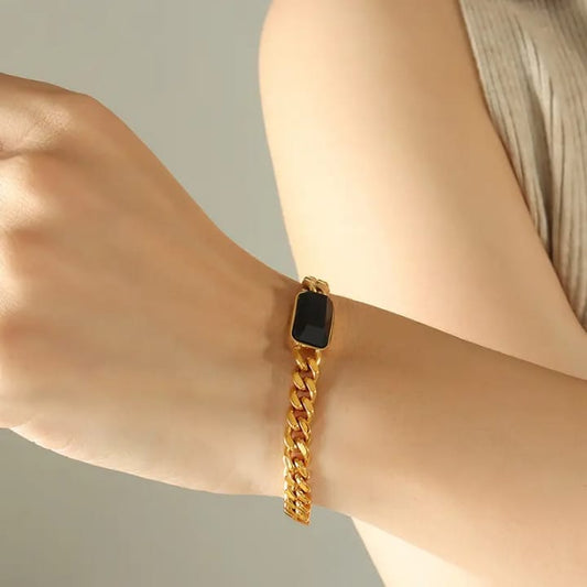 Anti Tarnish Black Dial Bracelet