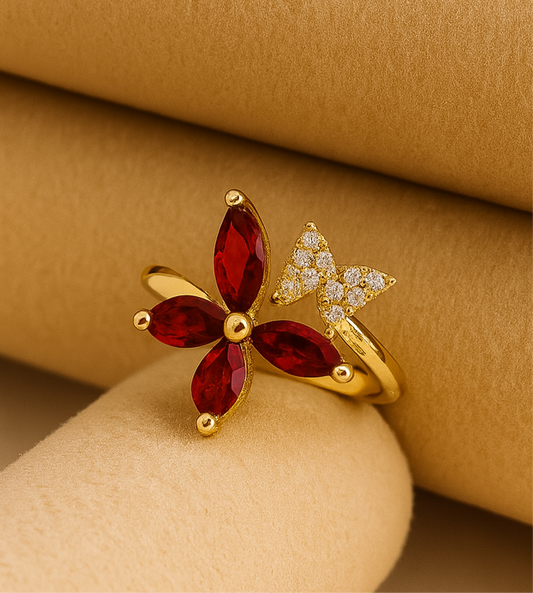 Red Butterfly Ring