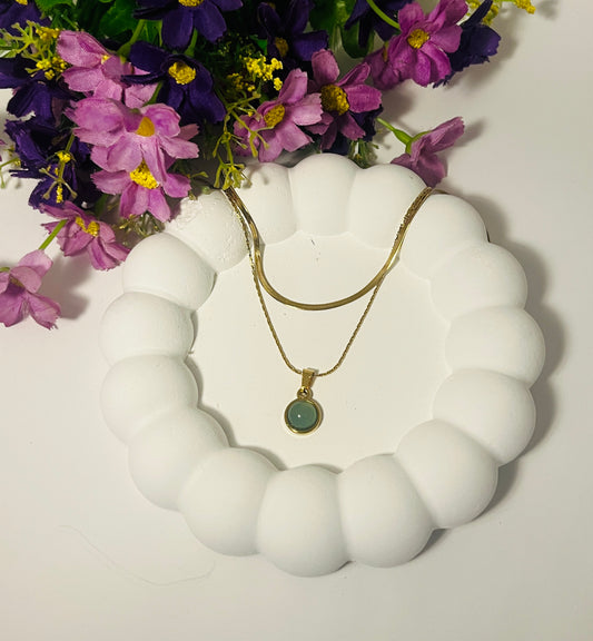 Double layer Jade Demi Fine Necklace
