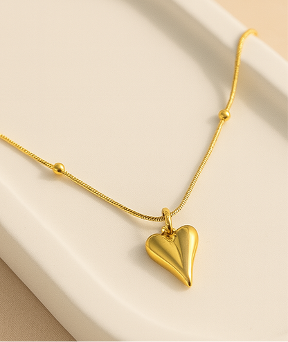 Anti Tarnish Gold Plated Necklace with Heart Pendant